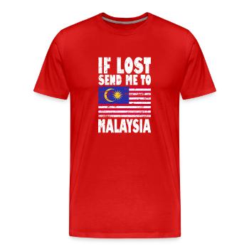 Malaysia Flag Saying - Men's Premium Organic T-Shirt - red - Front - Damien (186cm)