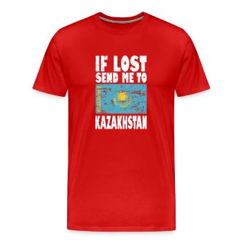 Drapeau du Kazakhstan - T-shirt bio Premium Homme - rouge - Devant - Damien (186cm)