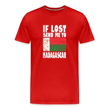 Drapeau de Madagascar - T-shirt bio Premium Homme - rouge - Devant - Damien (186cm)