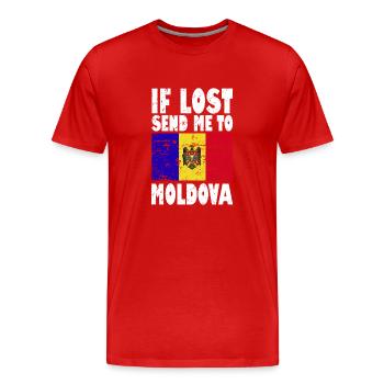 Moldova Flag Slogan - Men's Premium Organic T-Shirt - red - Front - Damien (186cm)