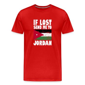 Drapeau de Jordanie - T-shirt bio Premium Homme - rouge - Devant - Damien (186cm)