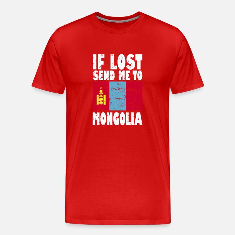 Mongolei Flagge Spruch - Männer Premium Bio T-Shirt - Rot