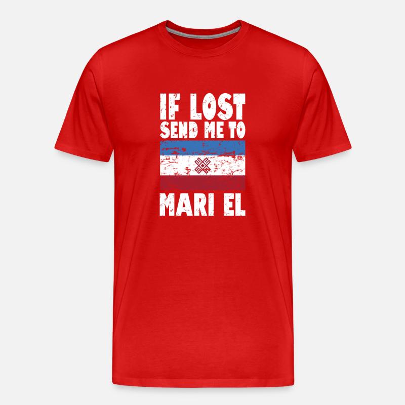 Mari El Flagge Spruch - Männer Premium Bio T-Shirt - Rot