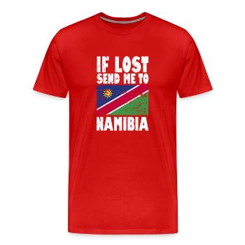 Namibia Flag Saying - Men's Premium Organic T-Shirt - red - Front - Damien (186cm)