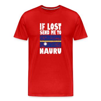 Nauru Flagge Spruch - Männer Premium Bio T-Shirt - Rot - Vorne - Damien (186cm)