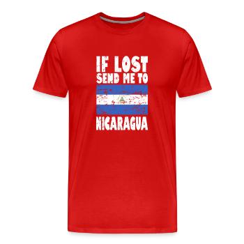 Drapeau du Nicaragua - T-shirt bio Premium Homme - rouge - Devant - Damien (186cm)