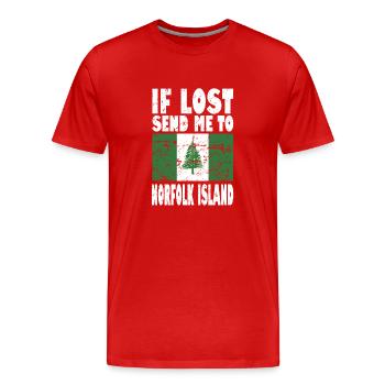 Norfolk Island Flag Saying - Men's Premium Organic T-Shirt - red - Front - Damien (186cm)