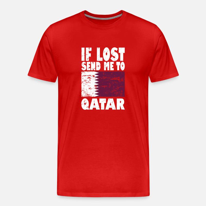 Katar Flagge Spruch - Männer Premium Bio T-Shirt - Rot