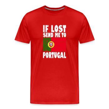 Drapeau du Portugal - T-shirt bio Premium Homme - rouge - Devant - Damien (186cm)