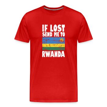 Rwanda Flagge Spruch - Männer Premium Bio T-Shirt - Rot - Vorne - Damien (186cm)
