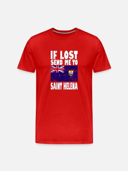 Saint Helena Flag Saying - Men's Premium Organic T-Shirt - red