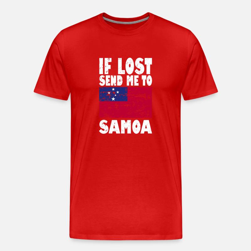 Samoa Flagge Spruch - Männer Premium Bio T-Shirt - Rot