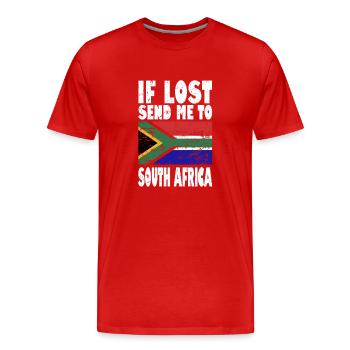 Drapeau de l’Afrique du Sud - T-shirt bio Premium Homme - rouge - Devant - Damien (186cm)