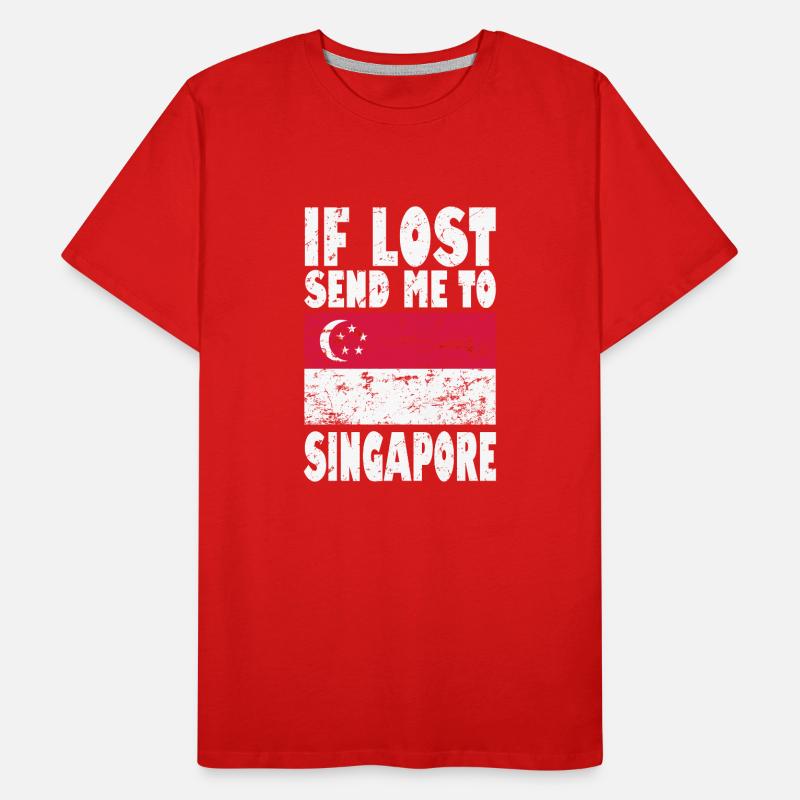 Drapeau de Singapour T-shirt bio Premium Homme