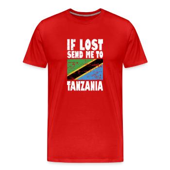 Drapeau de la Tanzanie - T-shirt bio Premium Homme - rouge - Devant - Damien (186cm)