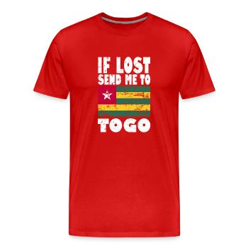Togo Flagge Spruch - Männer Premium Bio T-Shirt - Rot - Vorne - Damien (186cm)