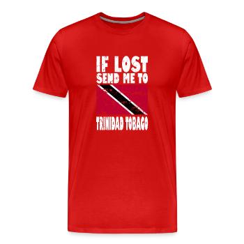 Drapeau de Trinité-et-Tobago - T-shirt bio Premium Homme - rouge - Devant - Damien (186cm)