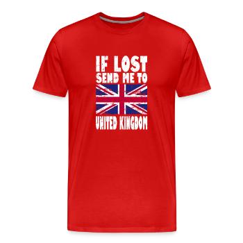 UK Flagge Spruch - Männer Premium Bio T-Shirt - Rot - Vorne - Damien (186cm)