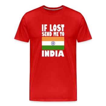 Drapeau de l’Inde - T-shirt bio Premium Homme - rouge - Devant - Damien (186cm)