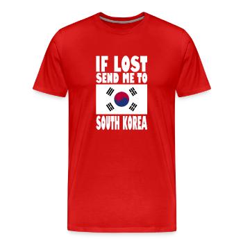 Drapeau de la Corée du Sud - T-shirt bio Premium Homme - rouge - Devant - Damien (186cm)