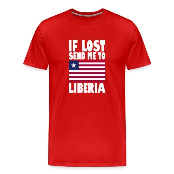 Drapeau de la Libye - T-shirt bio Premium Homme - rouge - Devant - Damien (186cm)