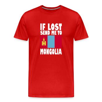 Drapeau de Mongolie - T-shirt bio Premium Homme - rouge - Devant - Damien (186cm)