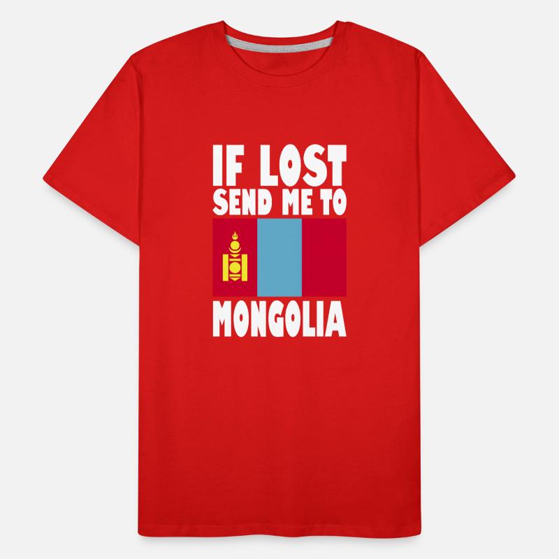 Mongolia Flag Saying Men's Premium Organic T-Shirt