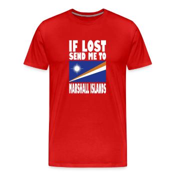 Marshall Islands Flag Saying - Men's Premium Organic T-Shirt - red - Front - Damien (186cm)