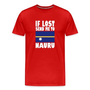 Nauru Flagge Spruch - Männer Premium Bio T-Shirt - Rot - Vorne - Damien (186cm)