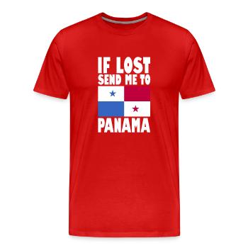 Panama Flag Saying - Men's Premium Organic T-Shirt - red - Front - Damien (186cm)