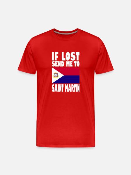 St. Martin Flag Saying - Men's Premium Organic T-Shirt - red