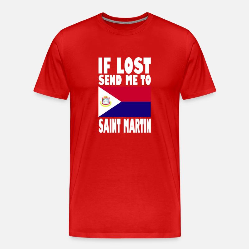 St. Martin Flagge Spruch - Männer Premium Bio T-Shirt - Rot