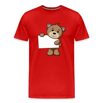Teddy Schild - Männer Premium Bio T-Shirt - Rot - Vorne - Damien (186cm)