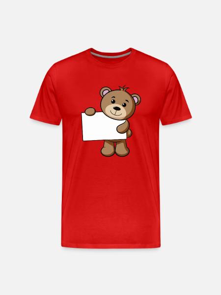 Teddy Schild - Männer Premium Bio T-Shirt - Rot