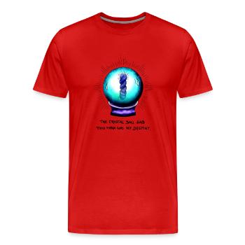 Wolle kommt von Wollen, nicht von Brauchen - Männer Premium Bio T-Shirt - Rot - Vorne - Damien (186cm)