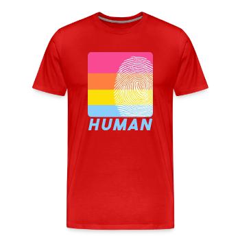 Human Fingerprint - Men's Premium Organic T-Shirt - red - Front - Damien (186cm)