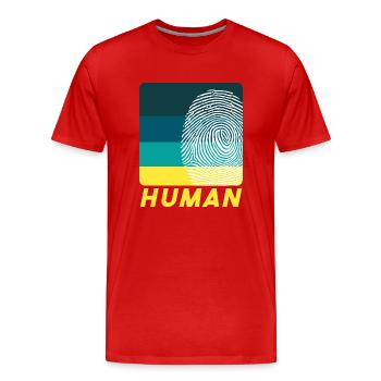 Human Fingerprints - Men's Premium Organic T-Shirt - red - Front - Damien (186cm)