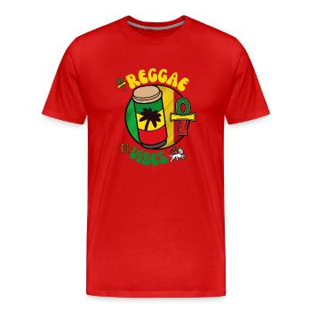 REGGAE VIBES RASTA SYMBOLS - T-shirt bio Premium Homme - rouge - Devant - Damien (186cm)