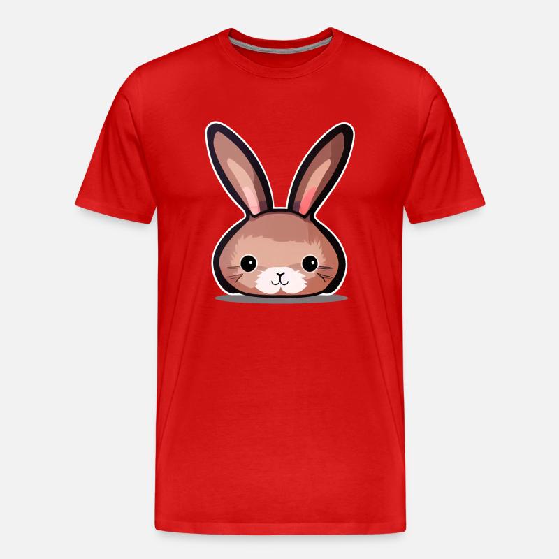 Rabbit / Hase - Männer Premium Bio T-Shirt - Rot