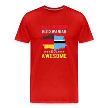 Moitié allemand moitié Batswana - T-shirt bio Premium Homme - rouge - Devant - Damien (186cm)