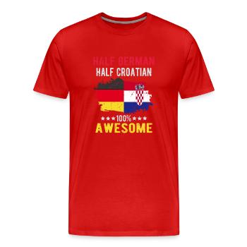 Half German Half Croat - Men's Premium Organic T-Shirt - red - Front - Damien (186cm)