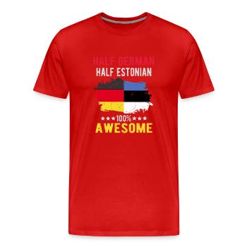 Moitié allemand moitié estonien - T-shirt bio Premium Homme - rouge - Devant - Damien (186cm)