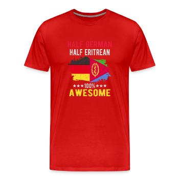 Moitié allemand moitié érythréen - T-shirt bio Premium Homme - rouge - Devant - Damien (186cm)