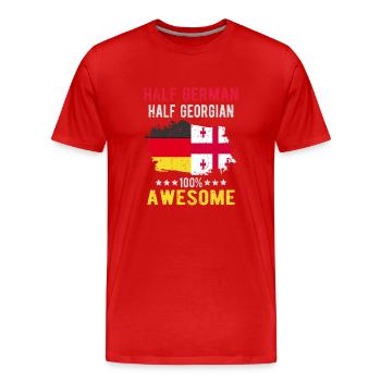 Moitié allemand moitié géorgien - T-shirt bio Premium Homme - rouge - Devant - Damien (186cm)