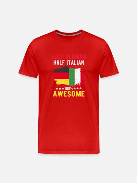 Half German Half Italian - Men's Premium Organic T-Shirt - red