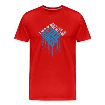 Je suis peut-être vieux - T-shirt bio Premium Homme - rouge - Devant - Damien (186cm)