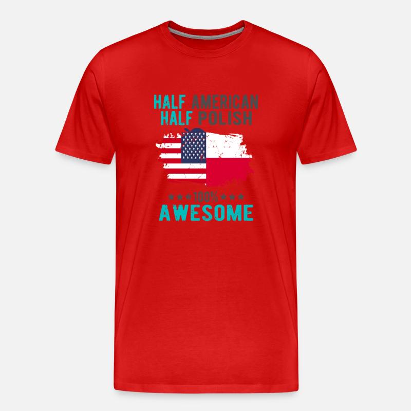 Halb Amerikaner Halb Singapurer - Männer Premium Bio T-Shirt - Rot