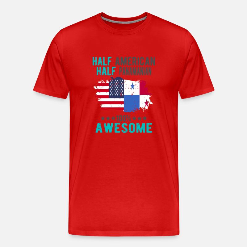 Halb Amerikaner Halb Panamese - Männer Premium Bio T-Shirt - Rot