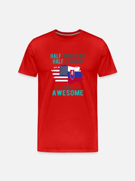 Half American Half Slovak - Men's Premium Organic T-Shirt - red
