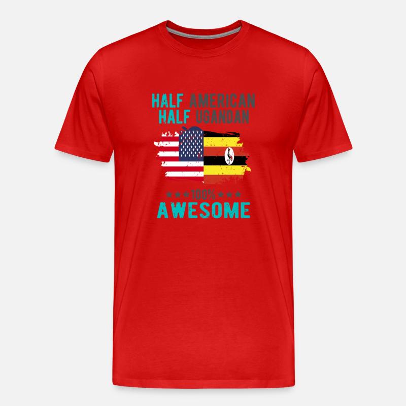 Halb Amerikaner Halb Ugander - Männer Premium Bio T-Shirt - Rot